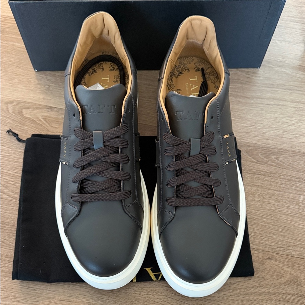 Men's Taft Dark Brown Leather Sneakers